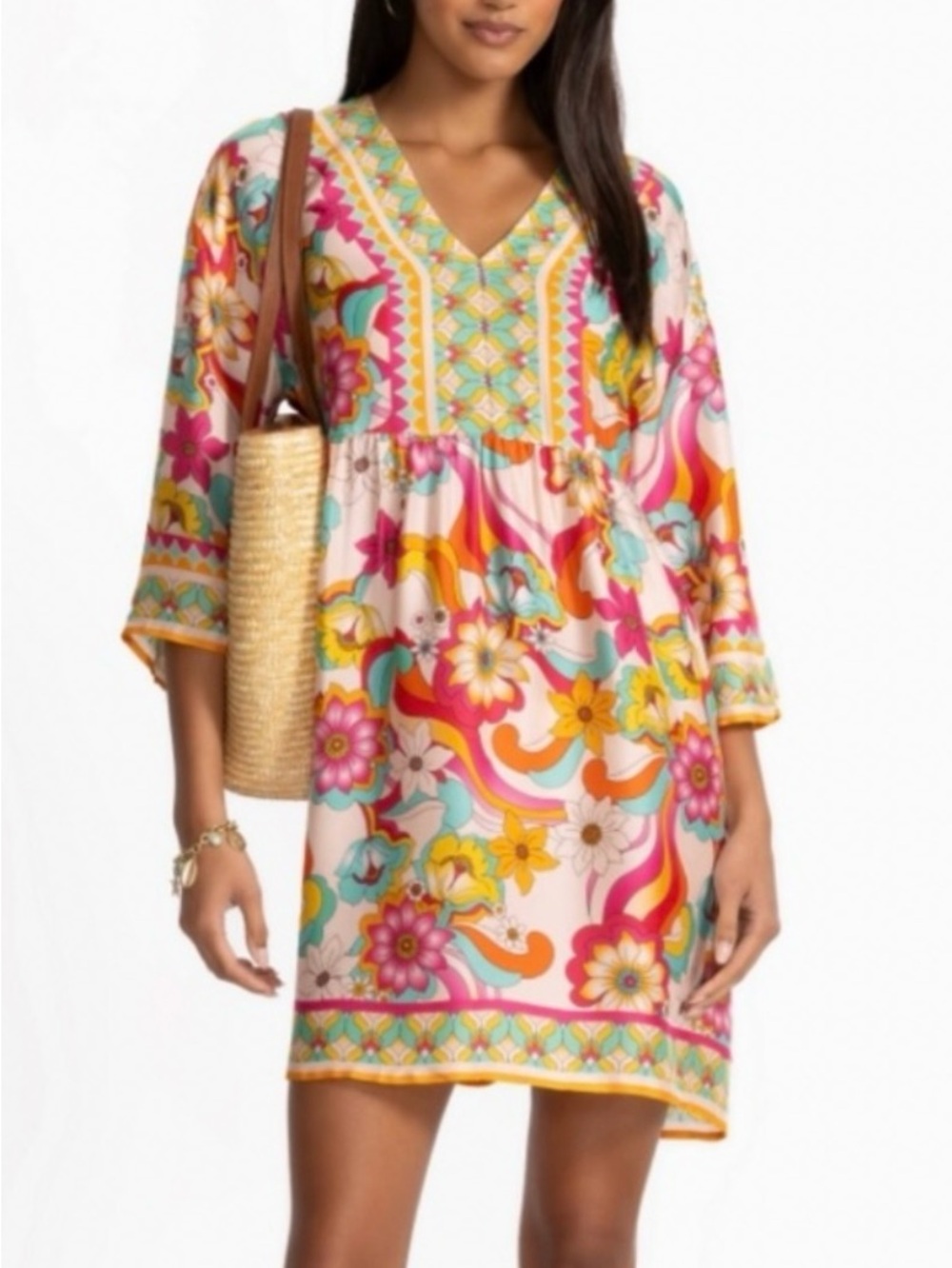 Johnny Was Multi-Color Floral V-Neck Tunic Dress
Size Small - Picture 4 of 6